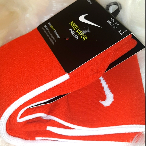 ☆Last Pair☆NWT*NIKE Vapor Dri-Fit Men/Womens Bright Red/White Stripe Knee Socks - Picture 6 of 9